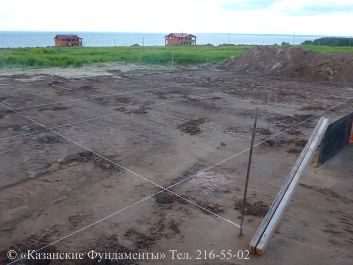 Разметка для строительства фундамента под дом в Казани